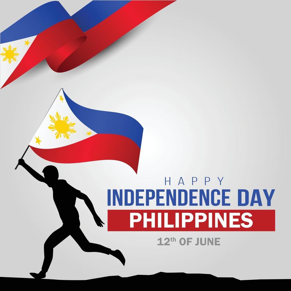 gelukkig ontwerp van de onafhankelijkheidsdag filippijnen vector