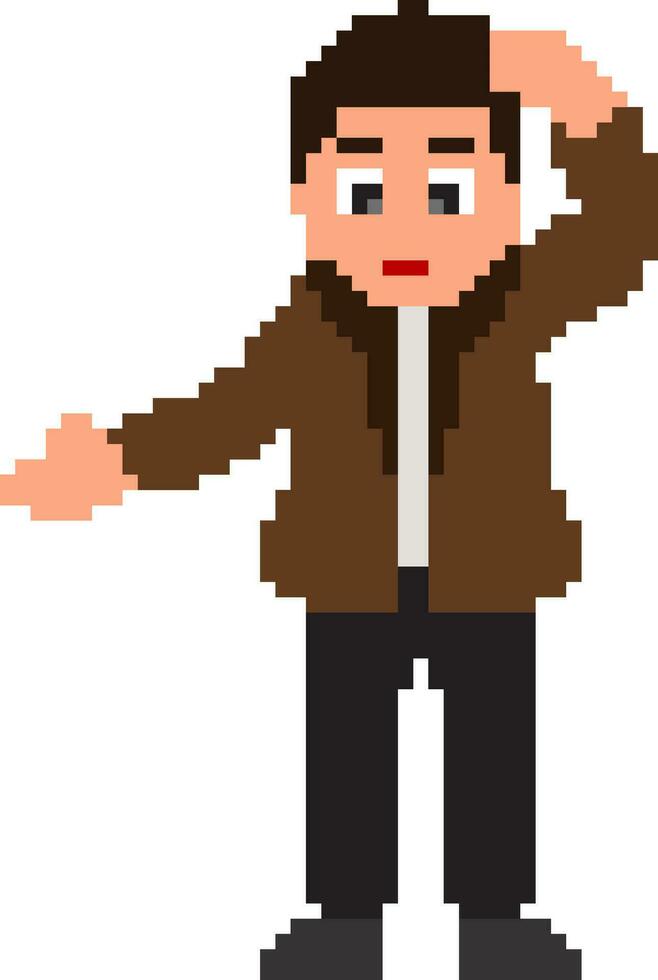 pixel kunst illustratie van een Mens. vector