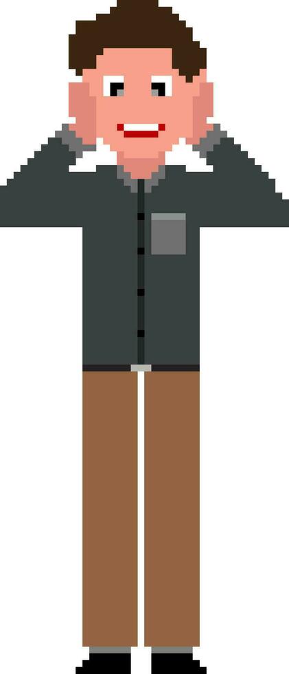 pixel kunst illustratie van Mens. vector