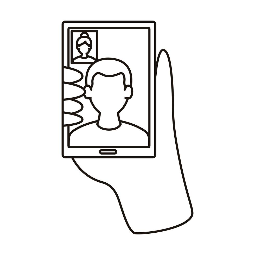 smartphoneapparaat met video-oproepcommunicatie vector