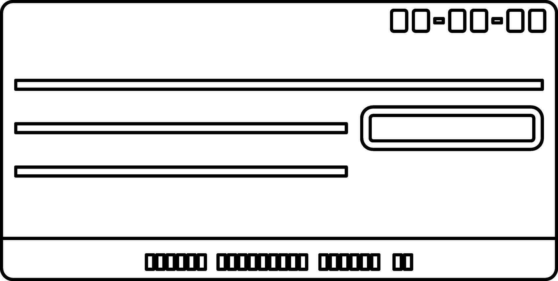 zwart lijn kunst illustratie van een betaling kaart. vector