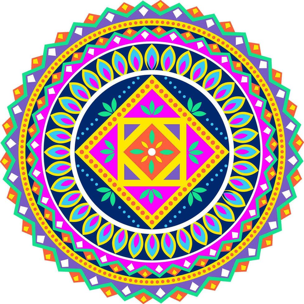 kleurrijk decoratief bloemen mandala ontwerp. vector