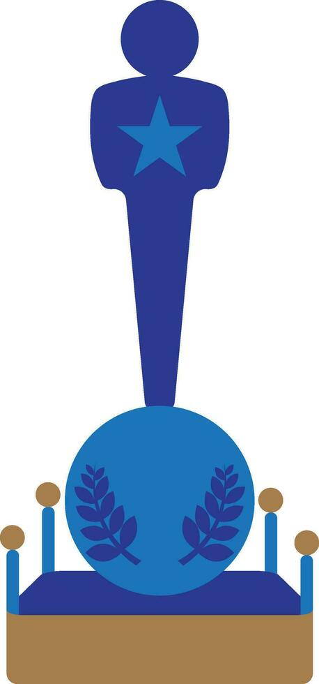 blauw oscar trofee prijs icoon. vector