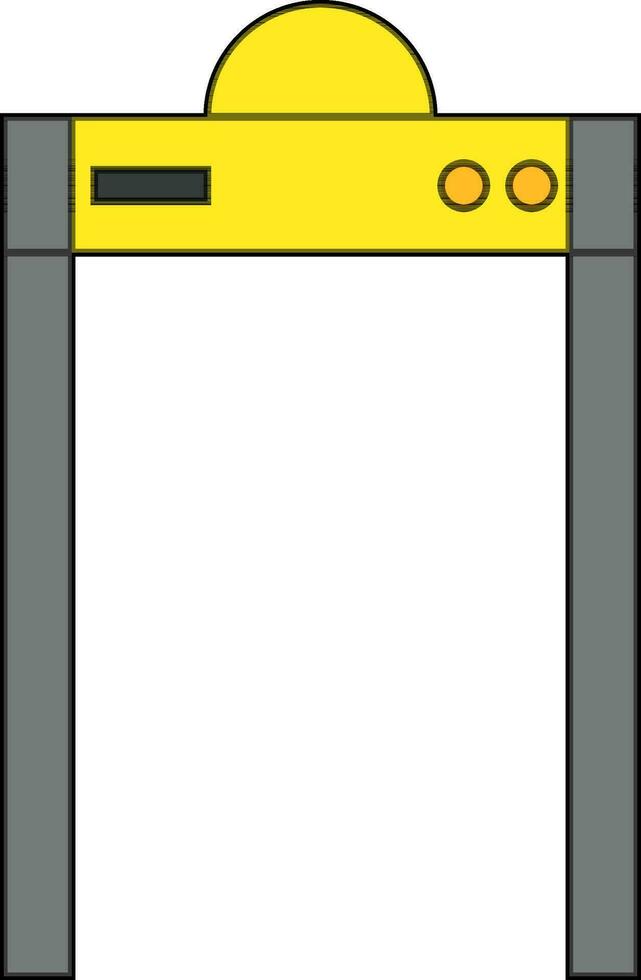 icoon van metaal detector deur machine in vlak stijl. vector