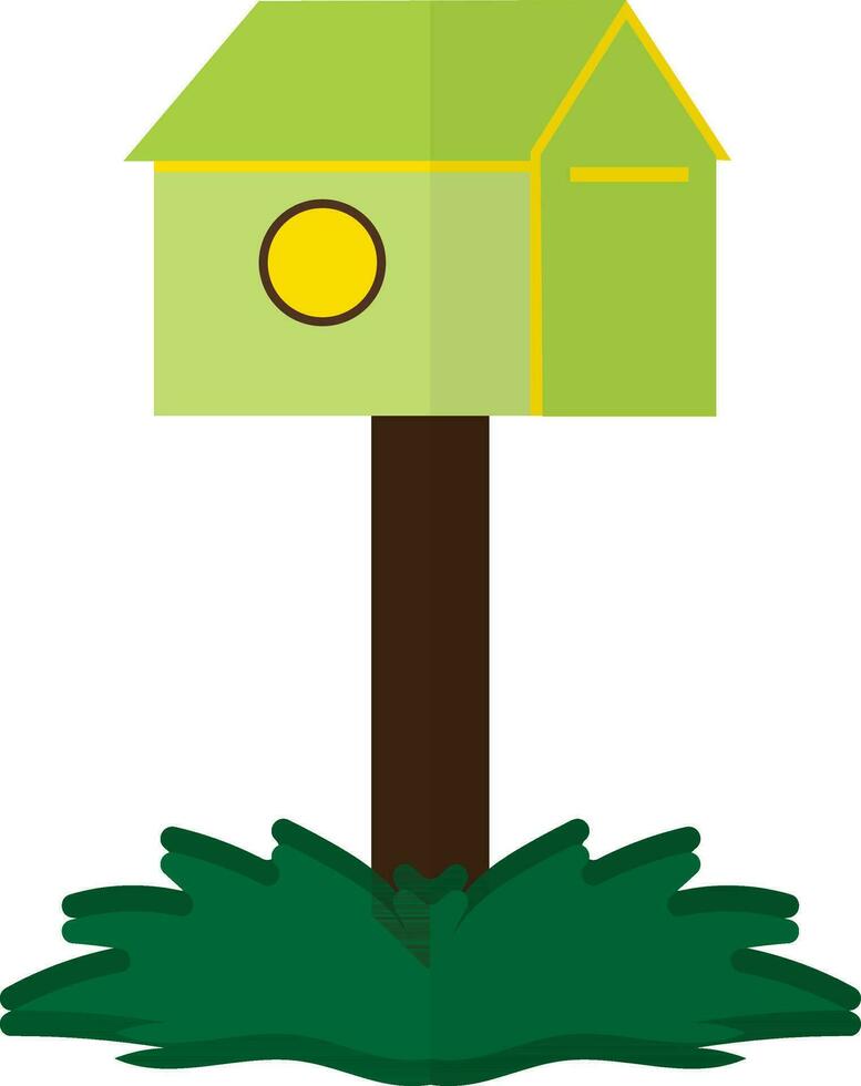 vogelhuisje icoon voor nest concept in voor de helft schaduw. vector