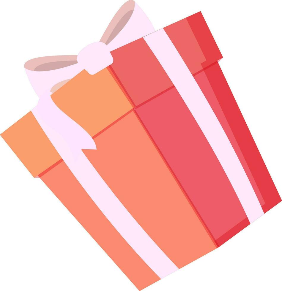 3d geschenk doos met roze lint en boog. vector