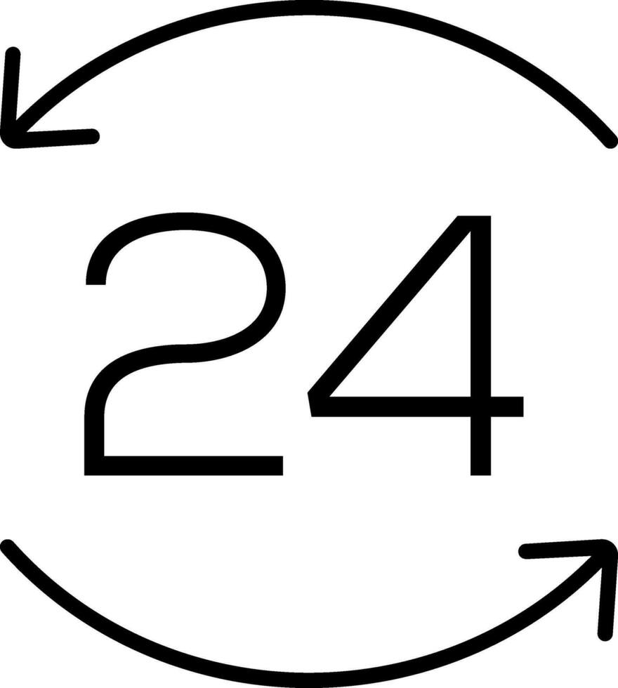 24 uren vlak teken of symbool voor bedrijf concept. vector