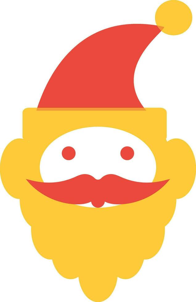 de kerstman claus gezicht met snor en hoed. vector