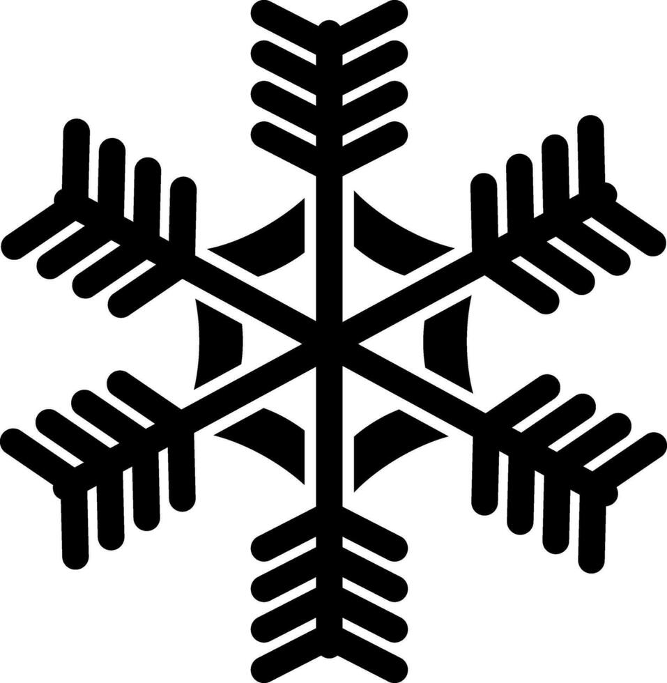 zwart sneeuwvlok Aan wit achtergrond. vector