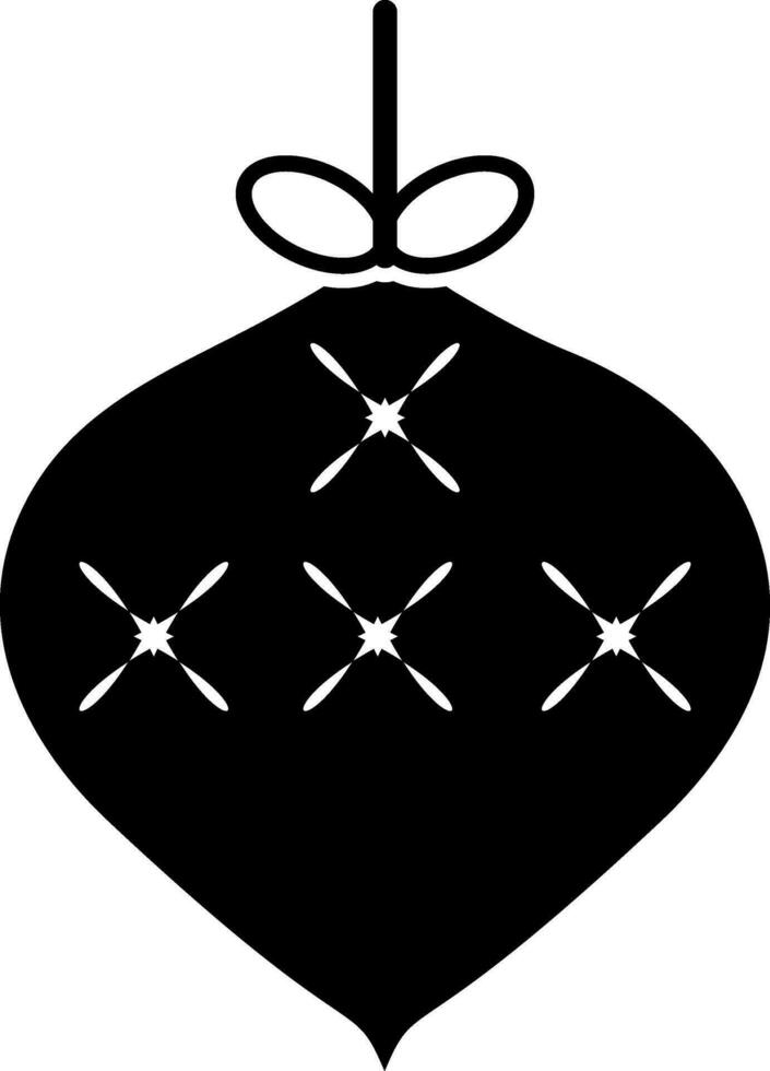 bloemen versierd zwart hangende Kerstmis bal. vector