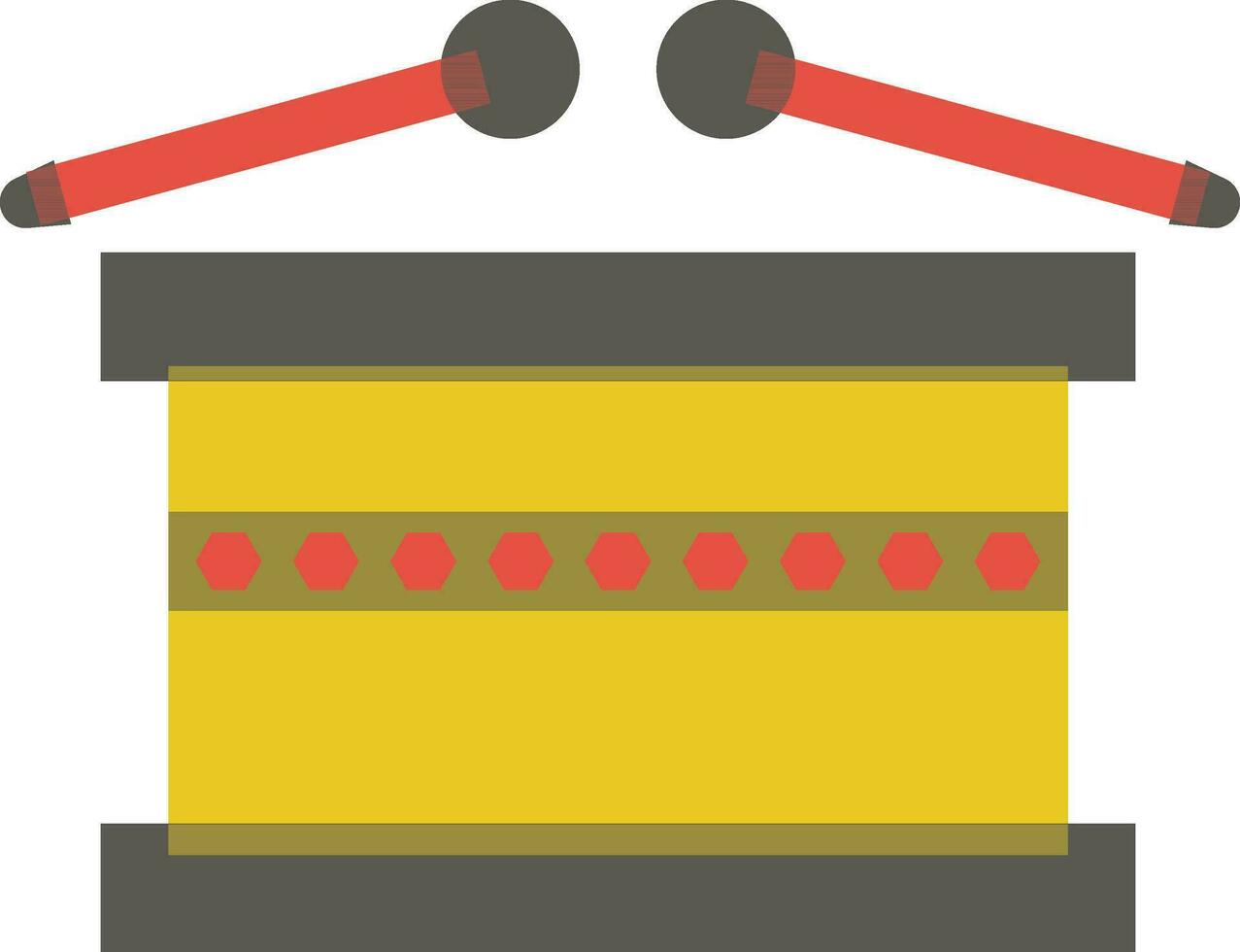 kleurrijk icoon van trommel met stokjes voor viering concept. vector