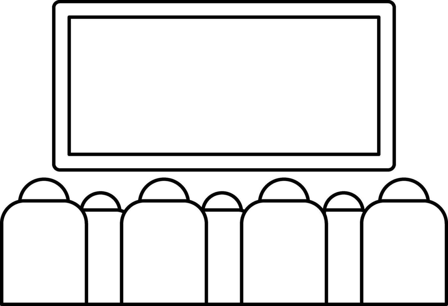 bioscoop hal met scherm en stoelen in illustratie. vector