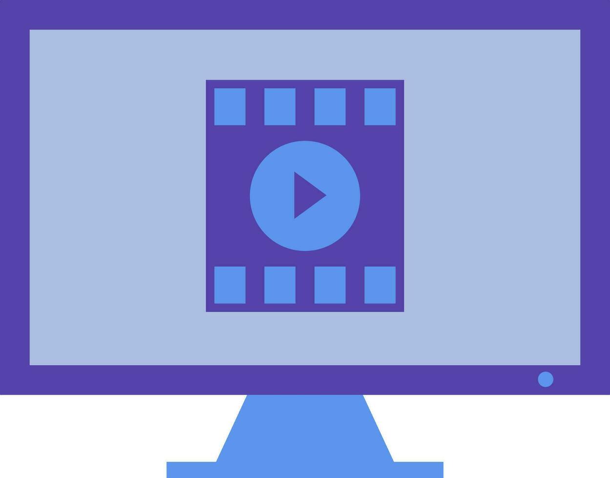 illustratie van TV scherm met video icoon. vector