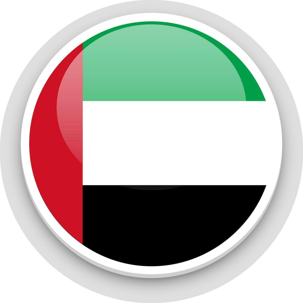 glimmend vlag knop van Verenigde Arabisch emiraten. vector