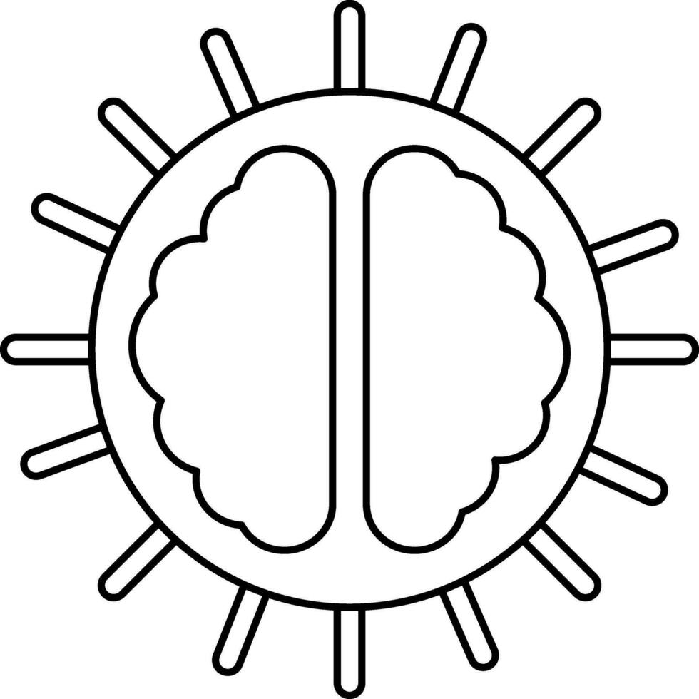 hersenen icoon voor stroming in illustratie. vector