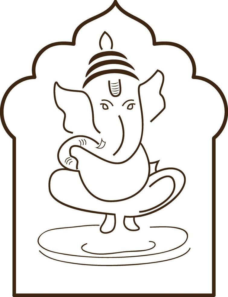 ganesha in bruin en wit kleur. vector