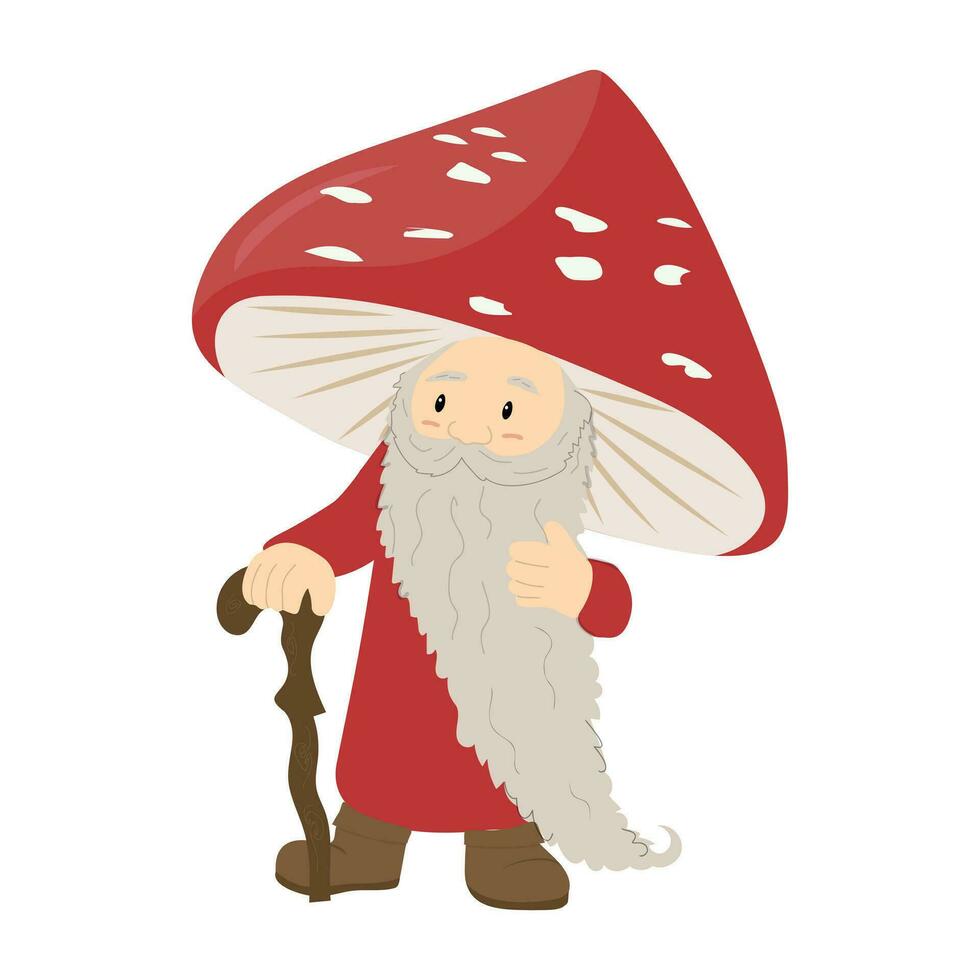 amanita gnoom paddestoel. vector