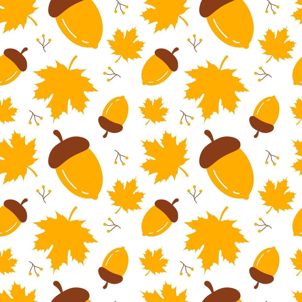 herfst naadloos patroon illustratie element panoramisch van esdoorn- bomen gedaald in tekenfilm sjabloon hand- getrokken vector