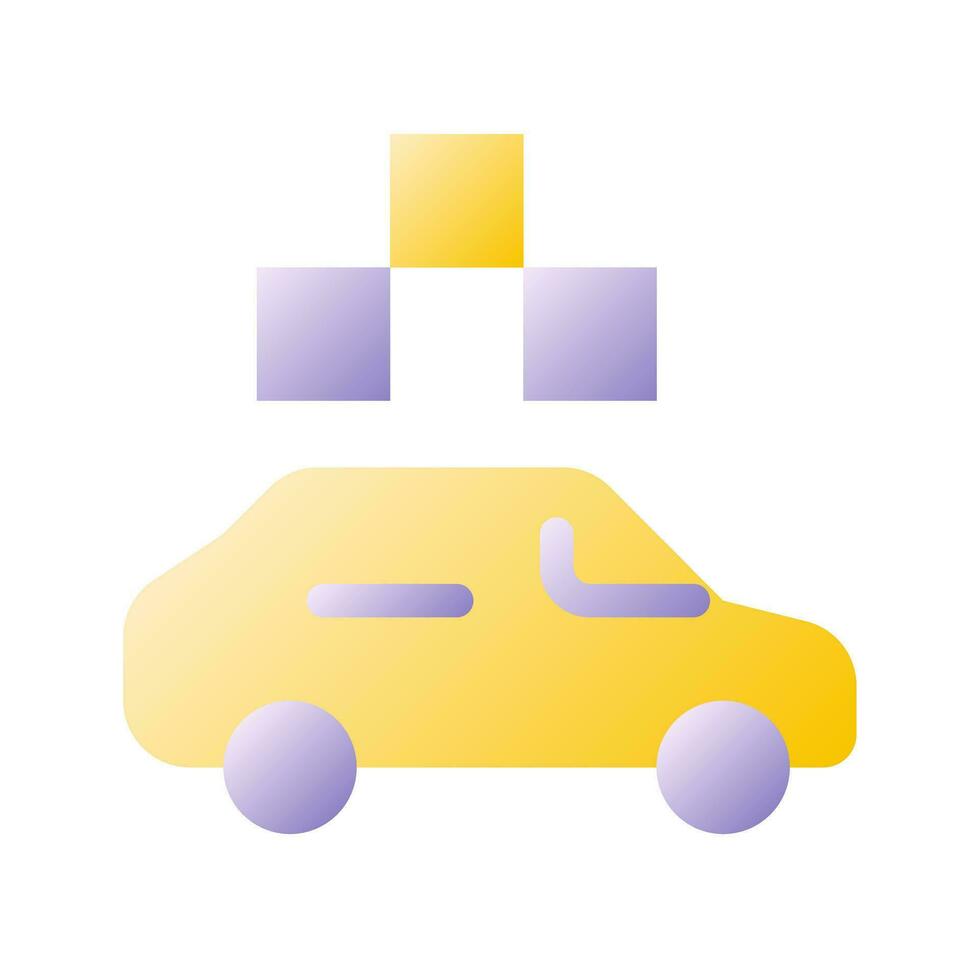 taxi met controleur vlak helling tweekleurig ui icoon. passagier voertuig. stedelijk vervoer onderhoud. gemakkelijk gevulde pictogram. gui, ux ontwerp voor mobiel sollicitatie. vector geïsoleerd rgb illustratie