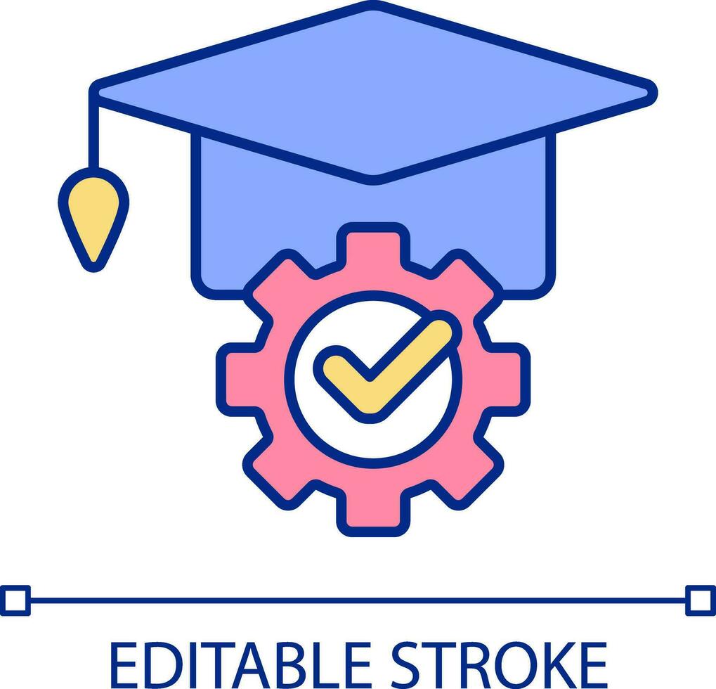 passend aan het leren milieu rgb kleur icoon. succes in school- en middelbare school. effectief leerling. geïsoleerd vector illustratie. gemakkelijk gevulde lijn tekening. bewerkbare beroerte