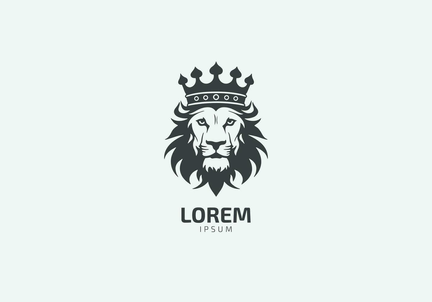 leeuw koning logo met kroon Aan hoofd icoon grafisch vector icoon silhouet