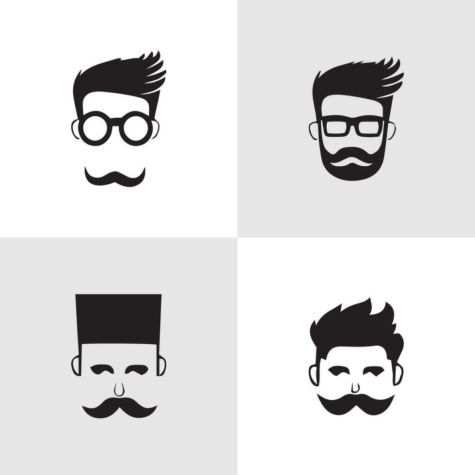 Mens baard en snor logo reeks van Mens vector