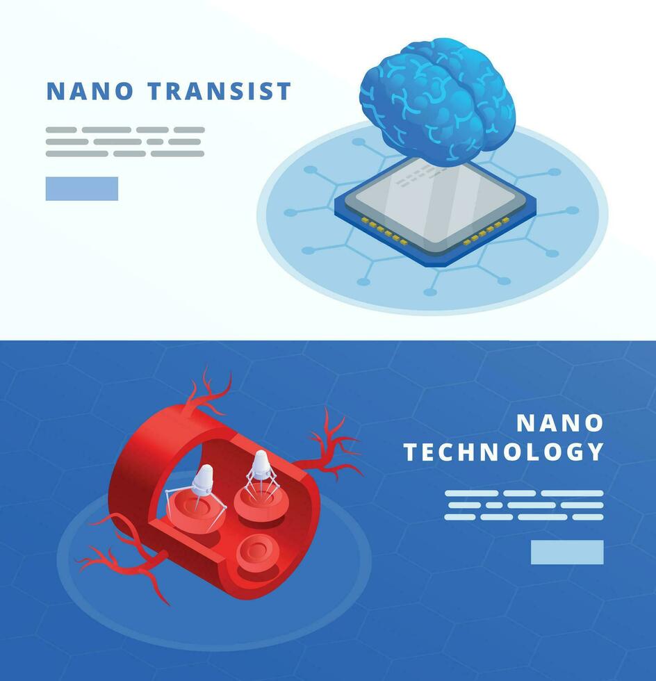 nanotechnologie banners reeks vector