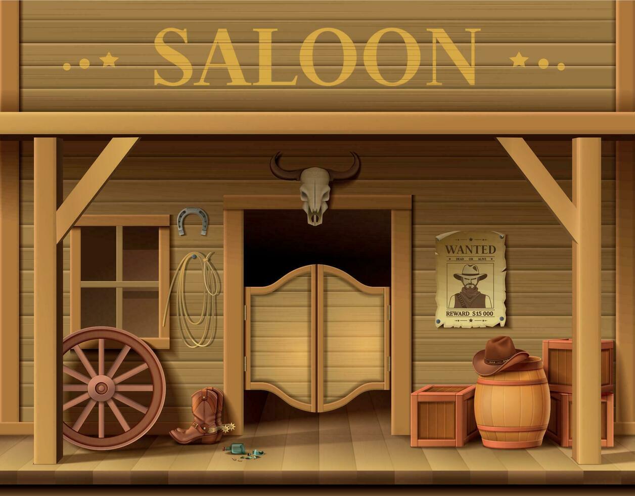 wild west salon samenstelling vector