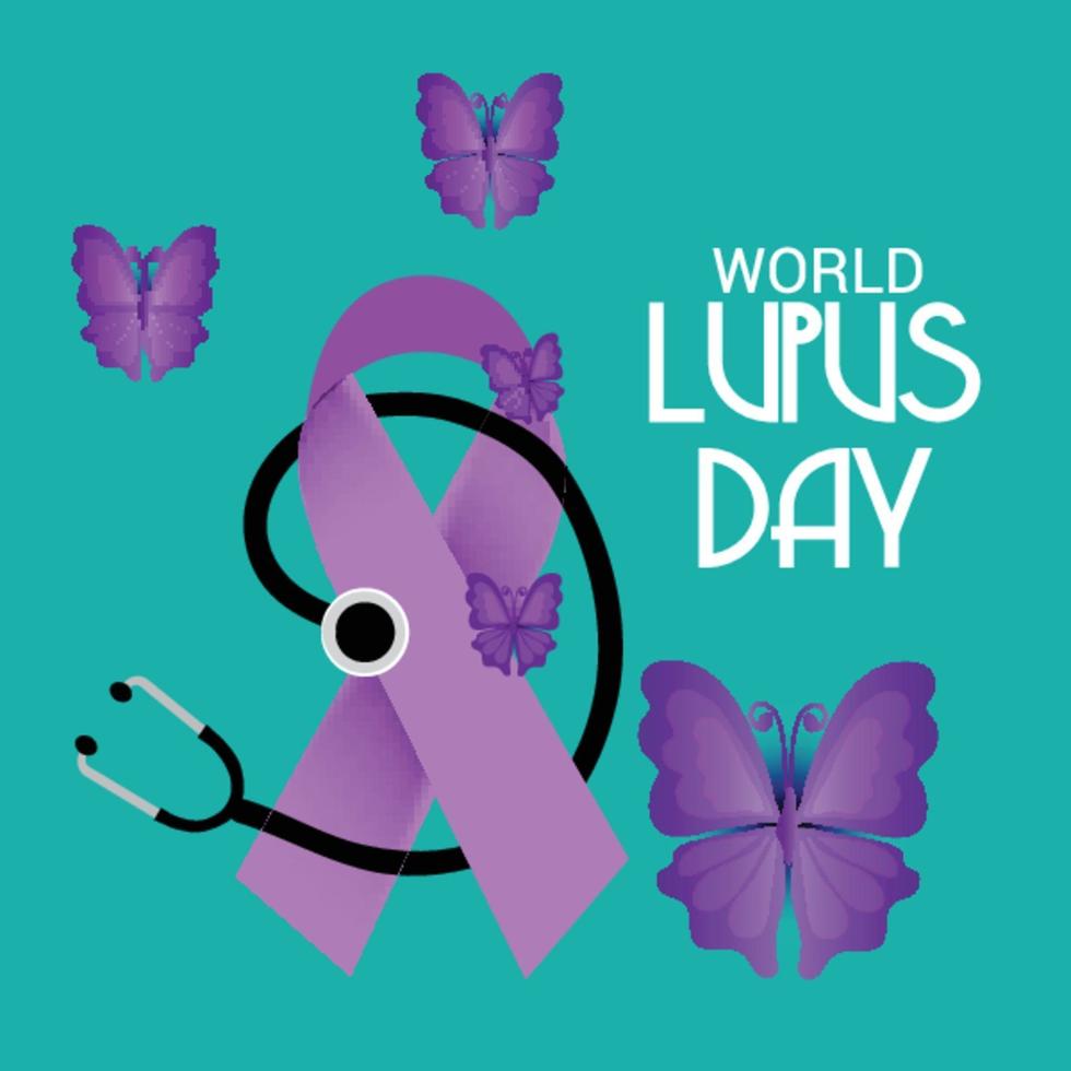 vectorillustratie van een achtergrond voor lupus werelddag vector
