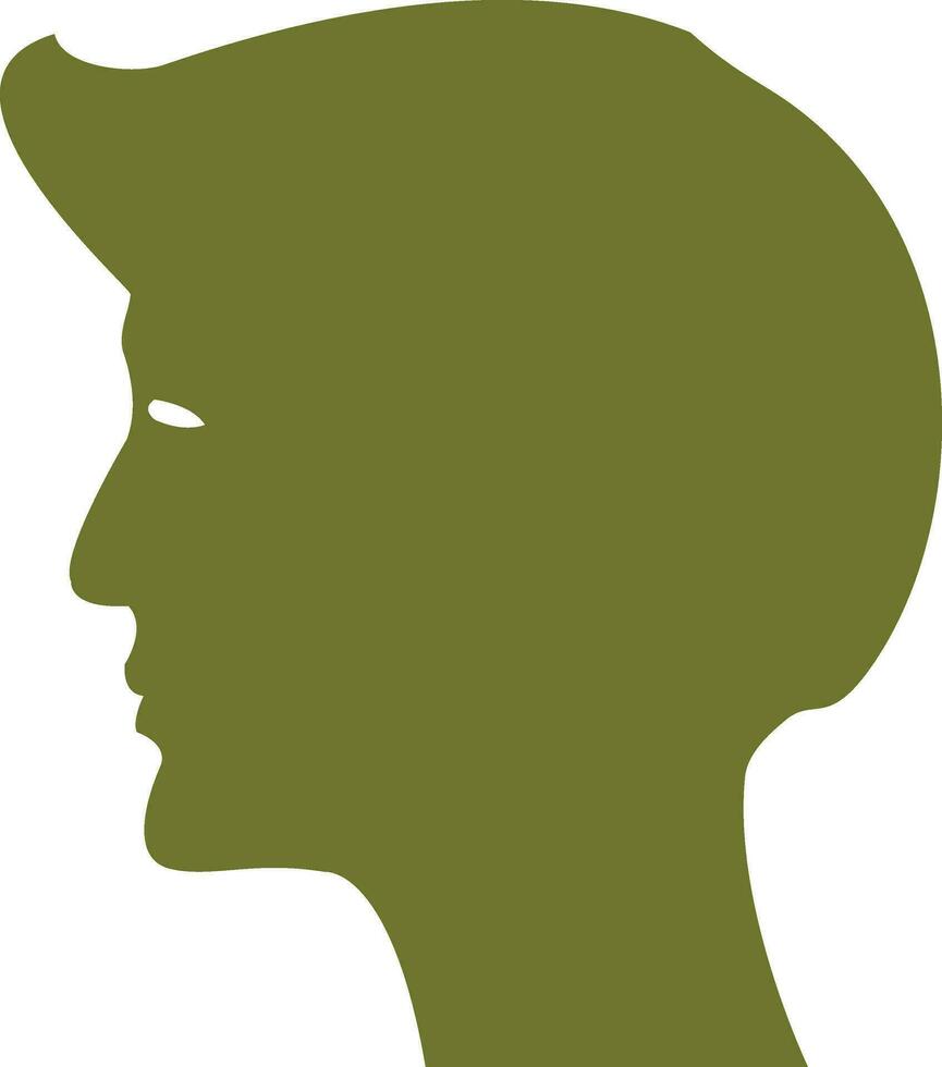 groen kleur van jongen gezicht met haar. vector