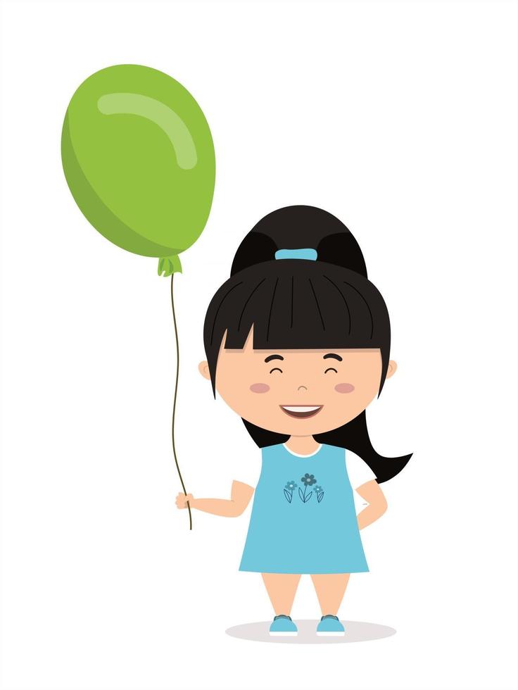 meisje met een ballon vectorillustratie vector