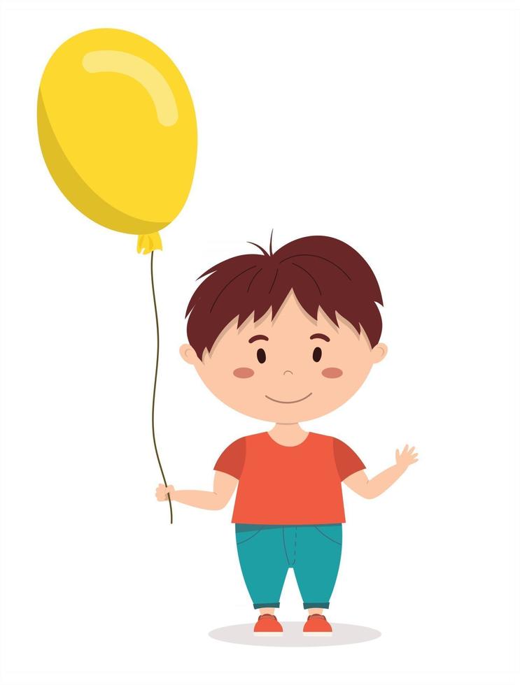 jongen met een ballon vectorillustratie vector