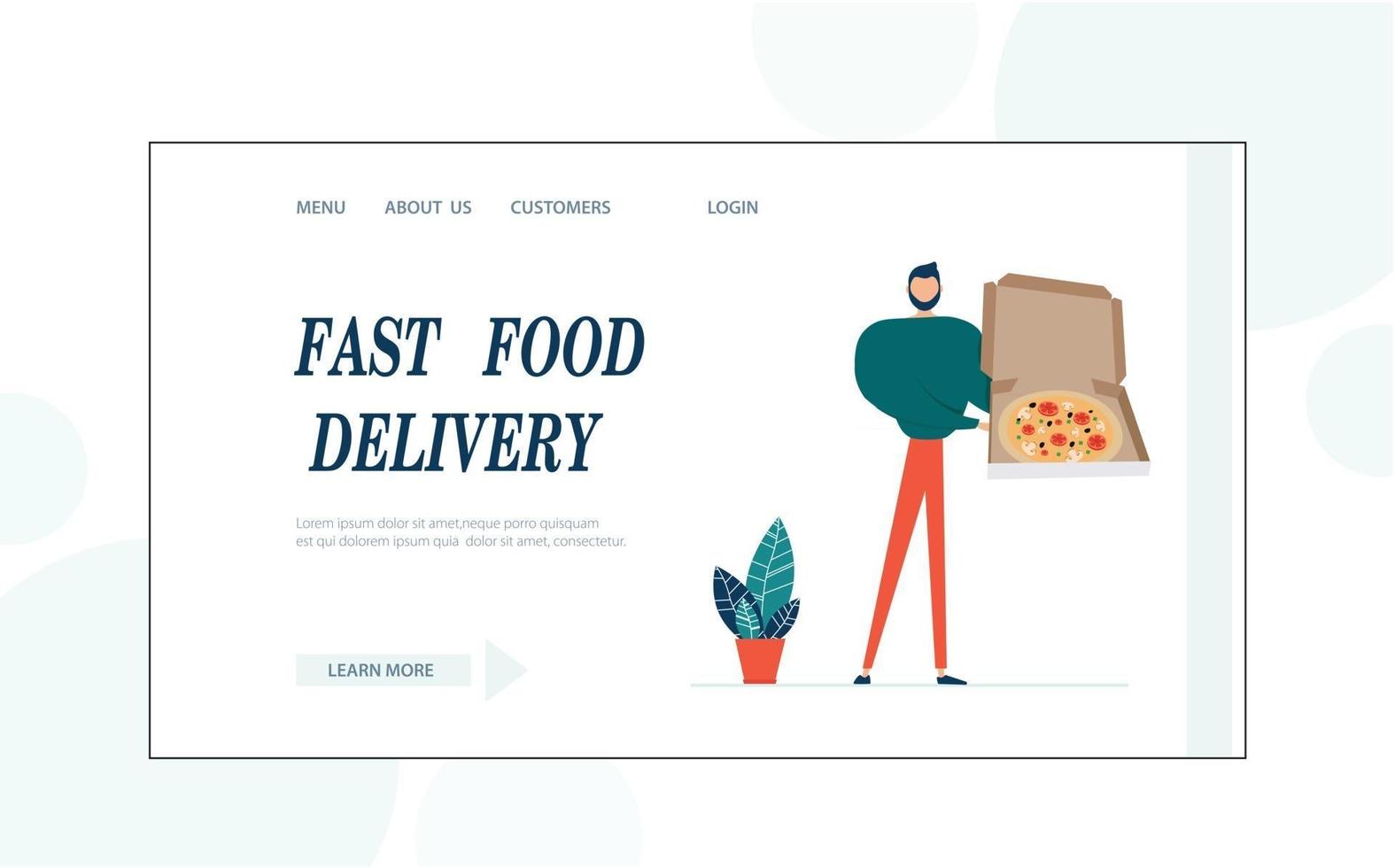 bestemmingspagina voor fastfood-bezorging vector