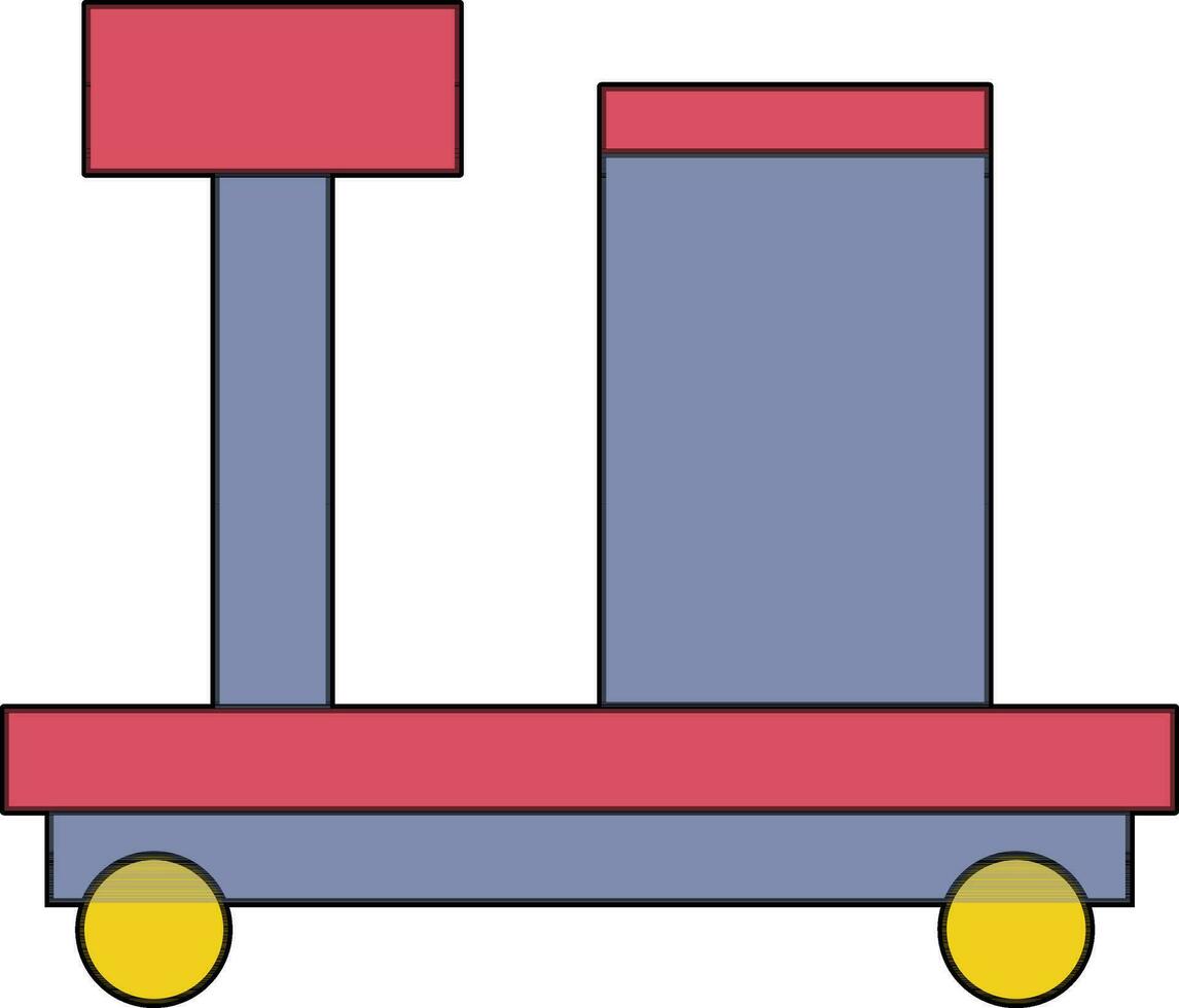 bagage doos met gewicht schaal teken bord. vector