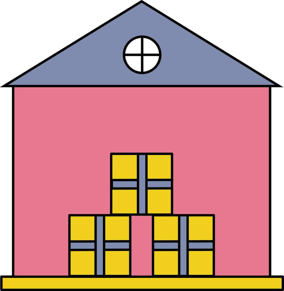 illustratie van een kleurrijk magazijn. vector