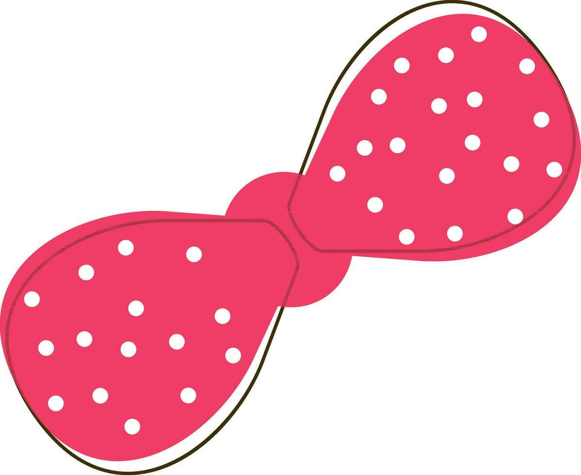 roze polka punt geschenk boog waterverf illustratie. vector