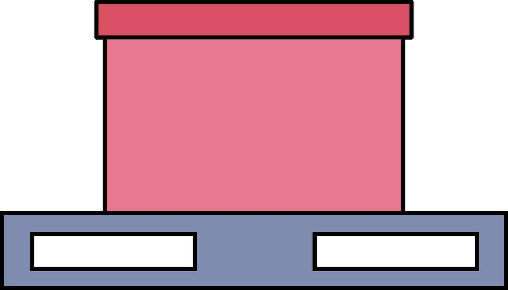 karton doos in roze en Purper kleur. vector