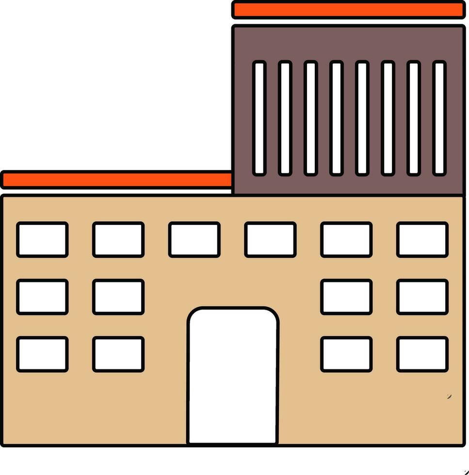 glimmend gebouw in vlak stijl illustratie. vector