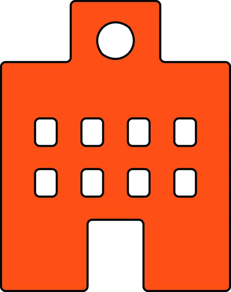 oranje en wit gebouw in vlak stijl illustratie. vector