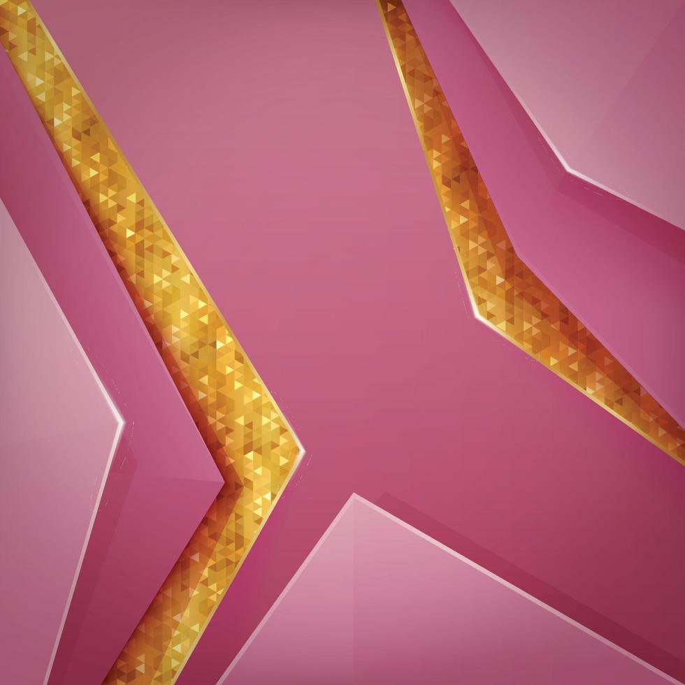 roze geometrische vormen met gouden accenten vector