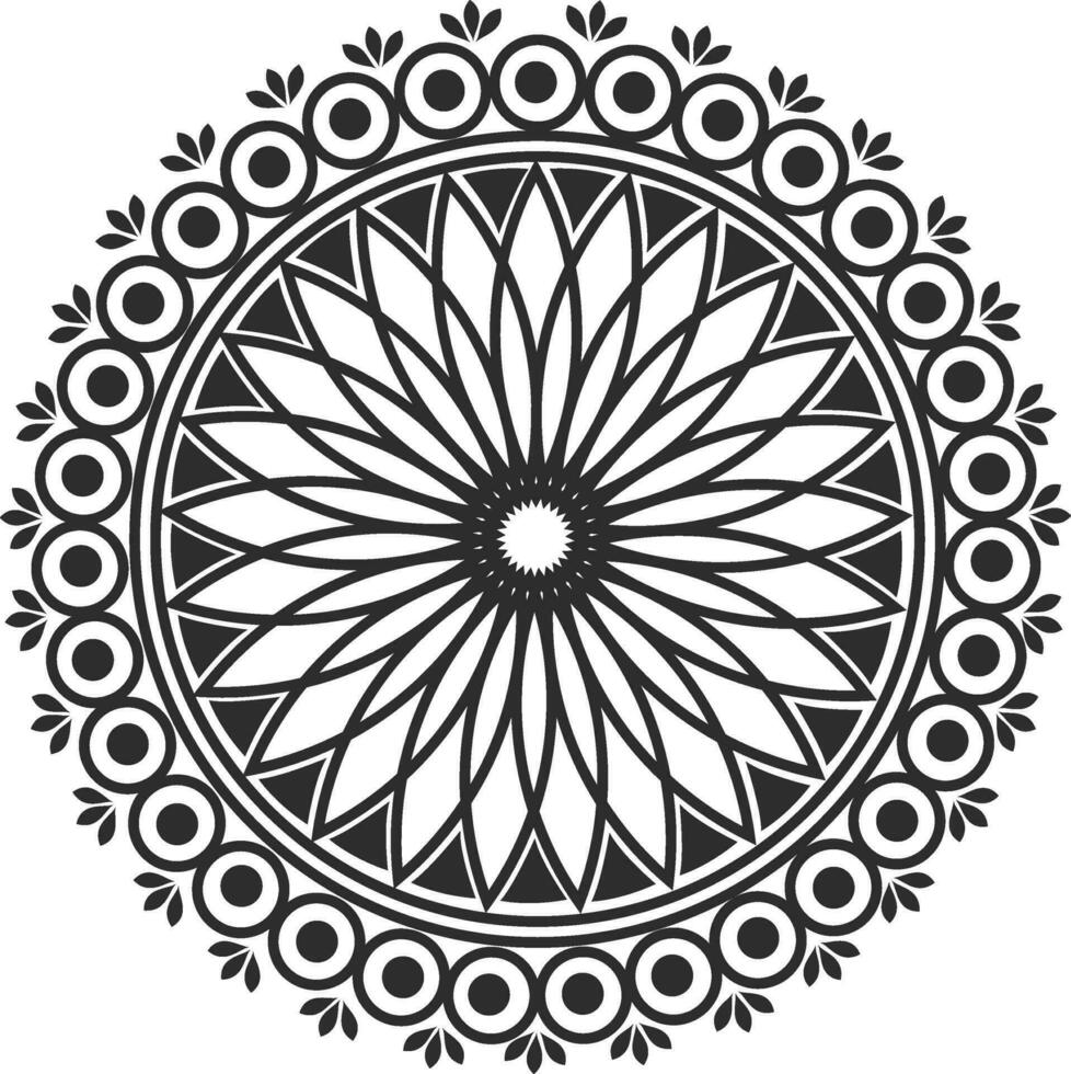 zwart en wit illustratie van bloemen mandala. vector