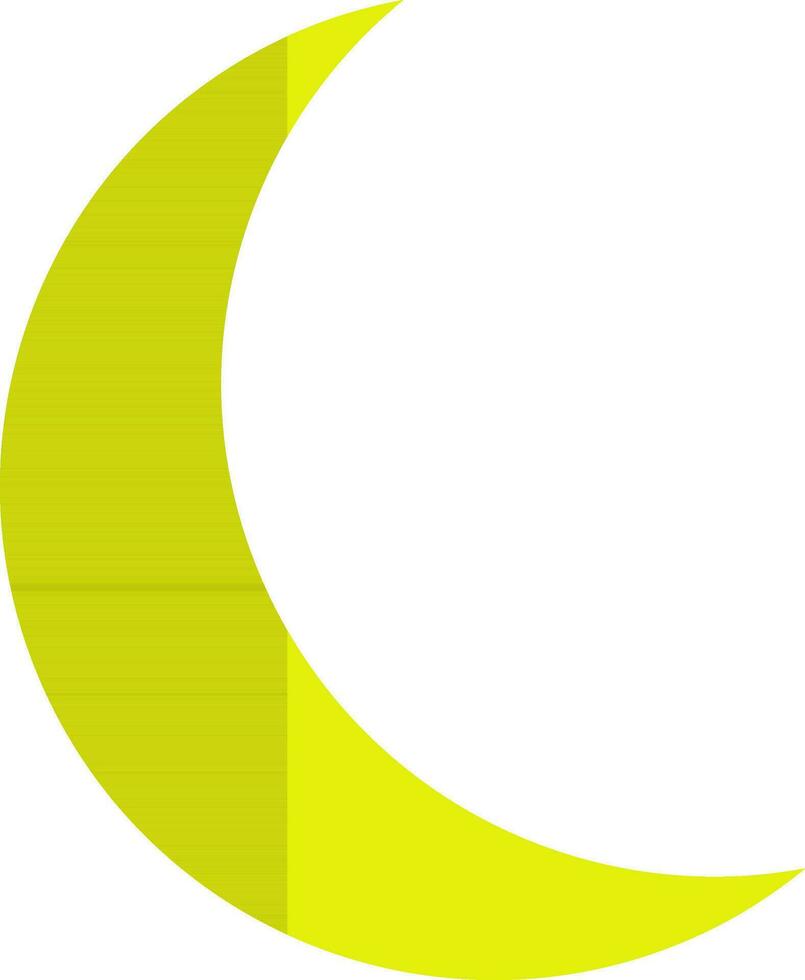 illustratie van een voor de helft maan in geel kleur. vector