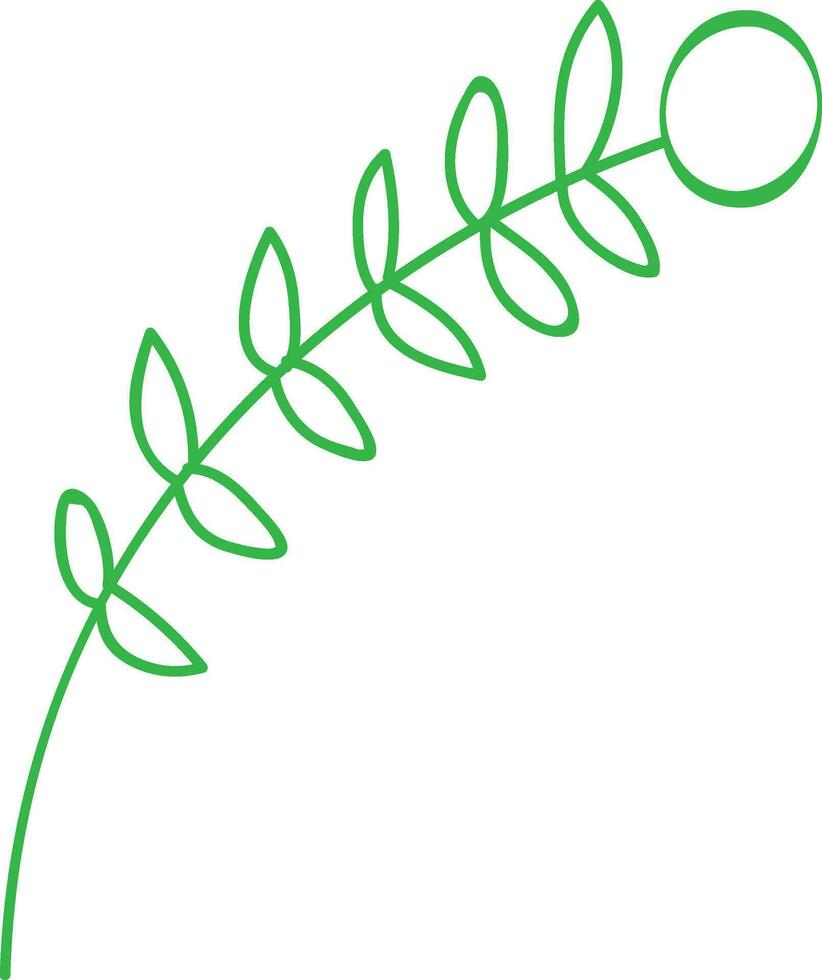 lijn kunst illustratie van groen bladeren. vector