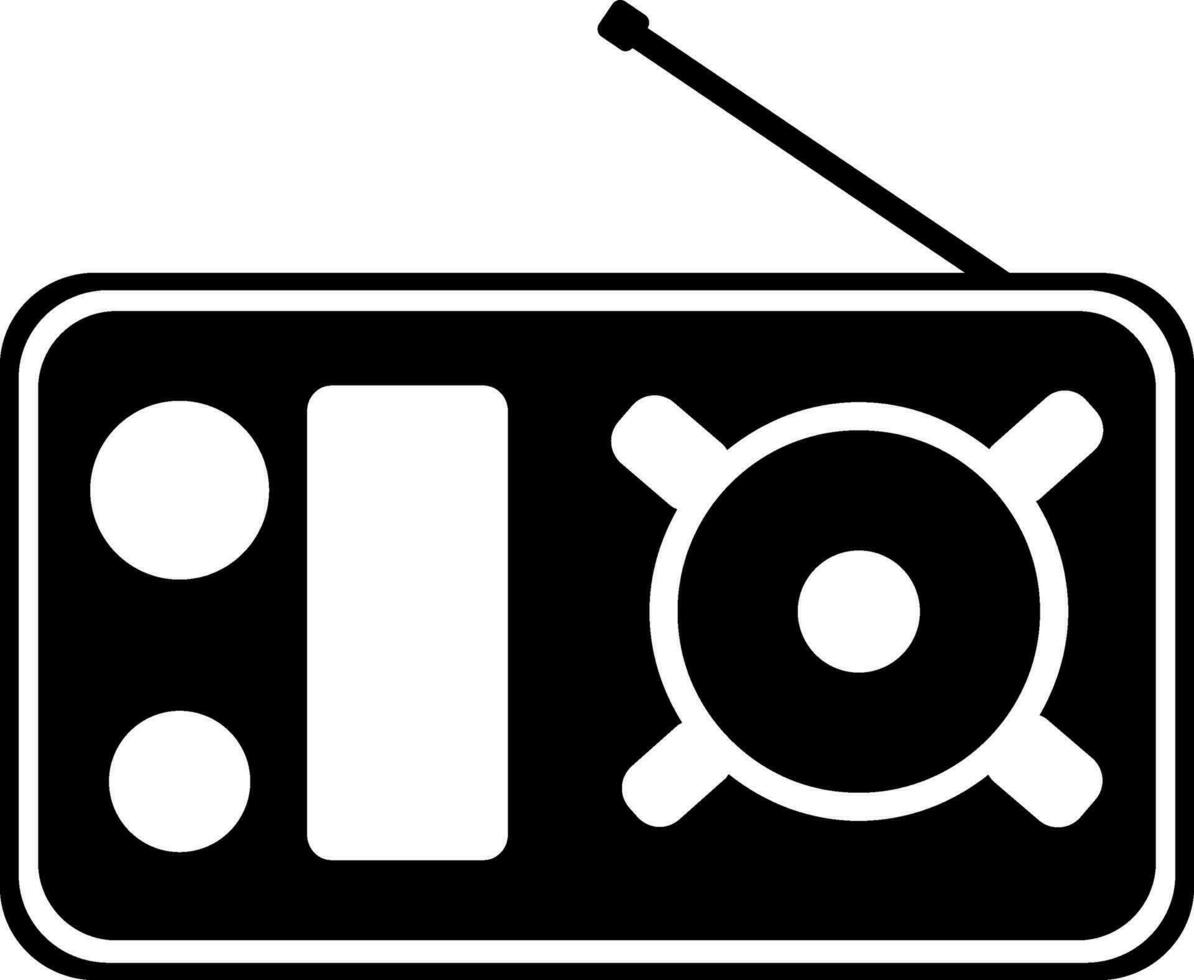 retro radio teken of symbool voor muziek. vector