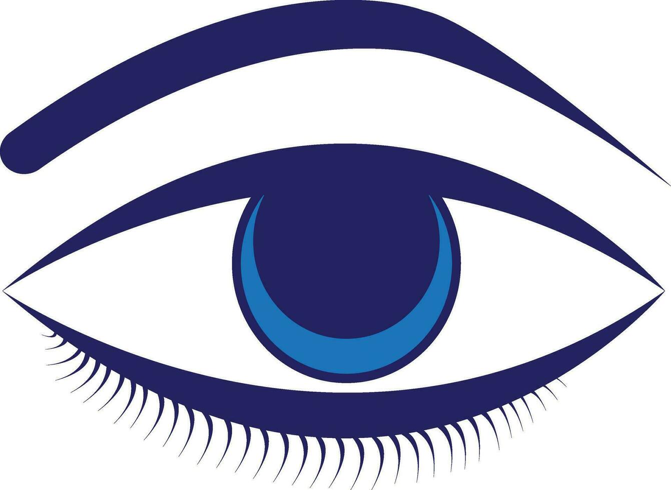 blauw oog in vlak stijl. vector