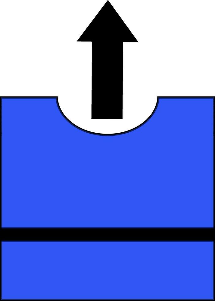 zwart en blauw pijl omhoog teken in vlak stijl. vector