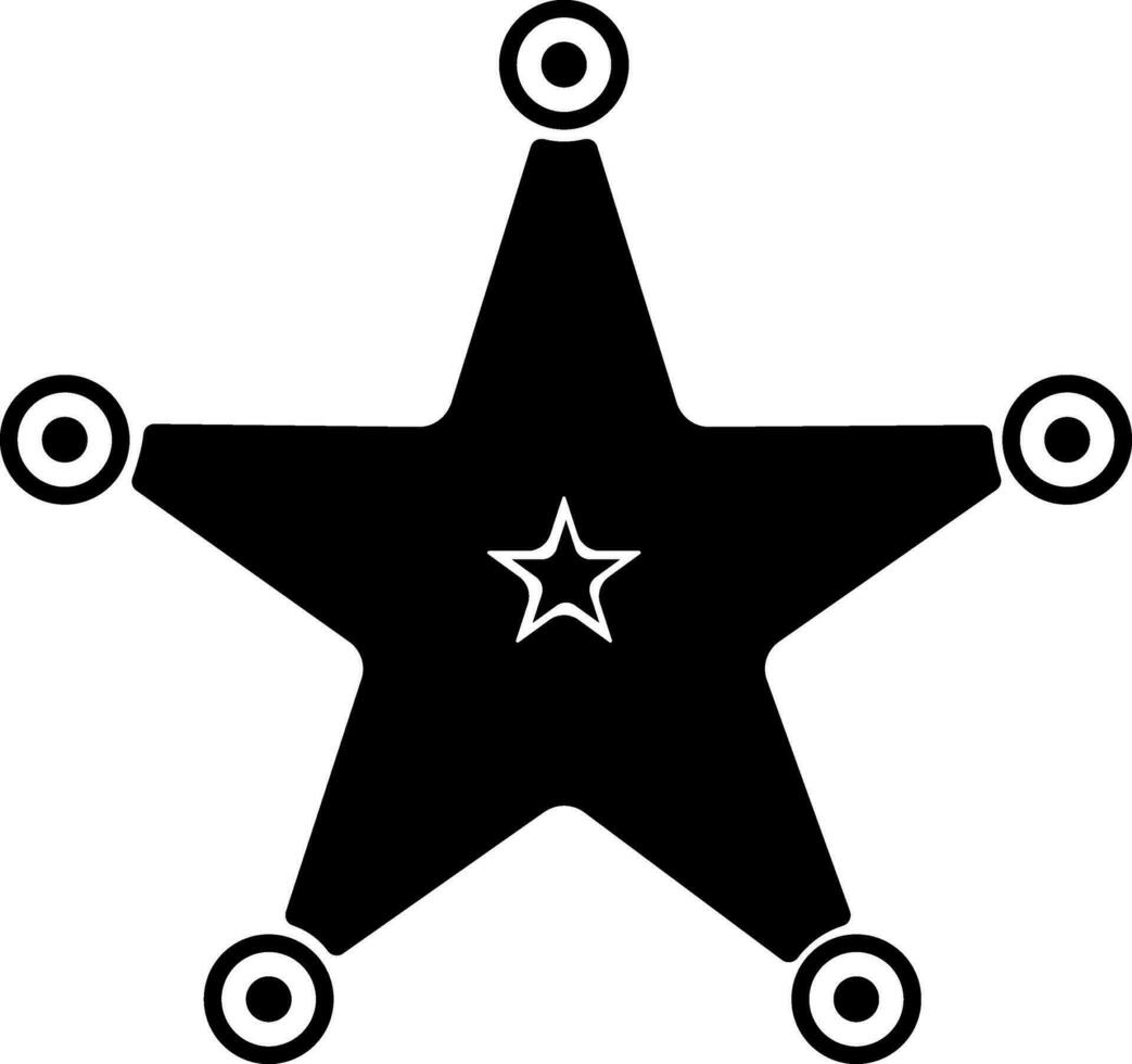 geïsoleerd sheriff ster in vlak stijl illustratie. vector