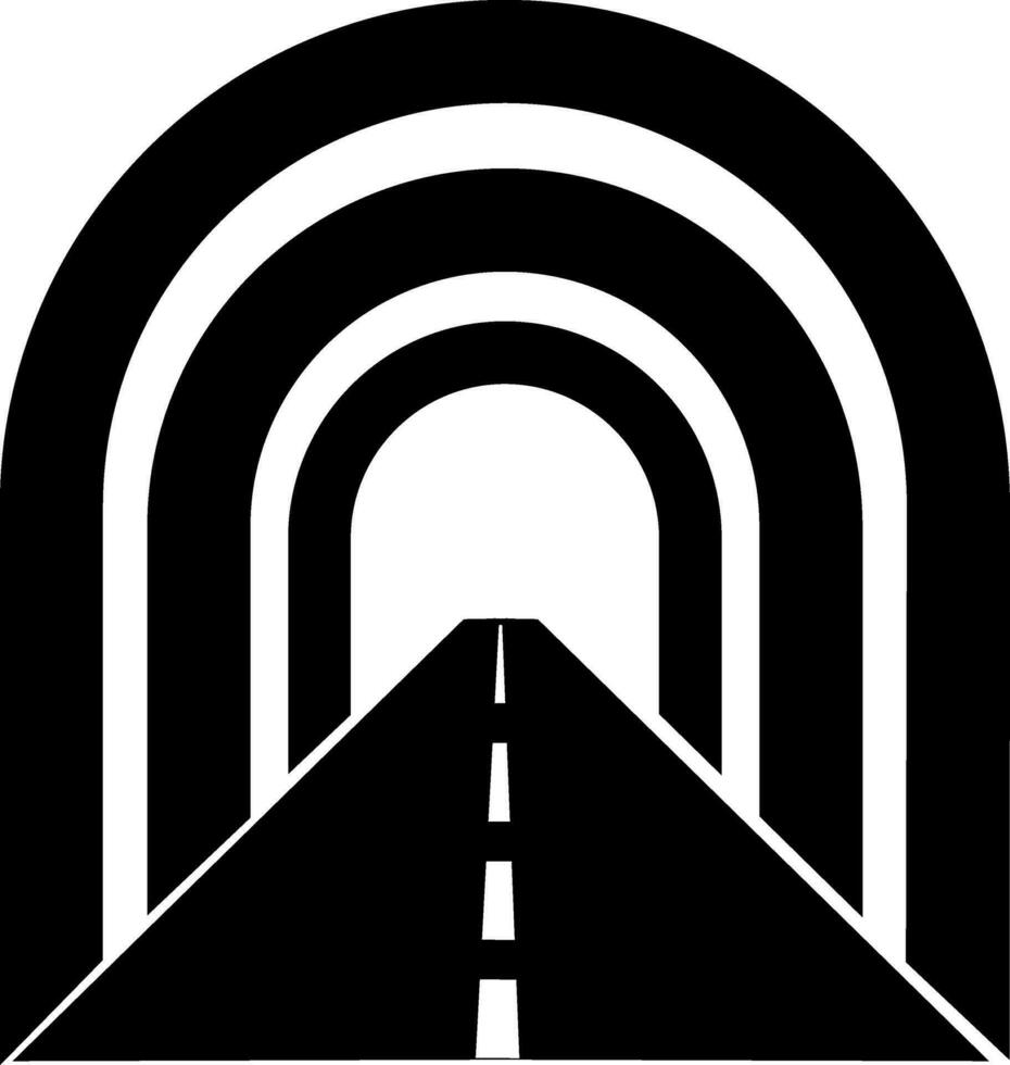 vlak stijl weg tunnel icoon. vector