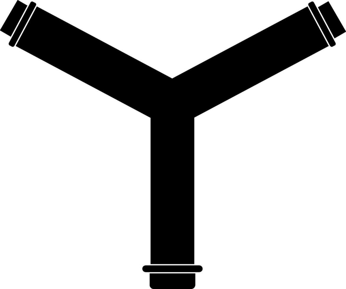 zwart gewricht pijp. glyph icoon of symbool. vector