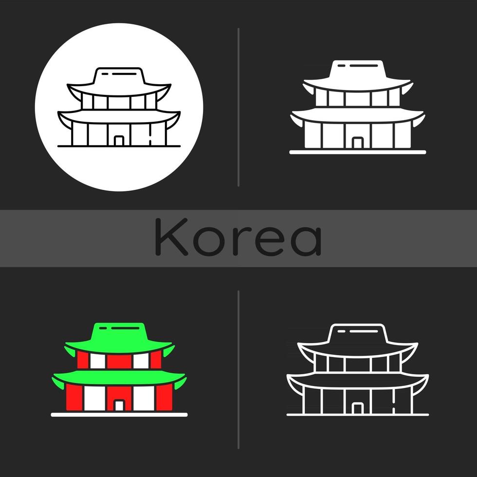 gyeongbok paleis donker thema icoon vector